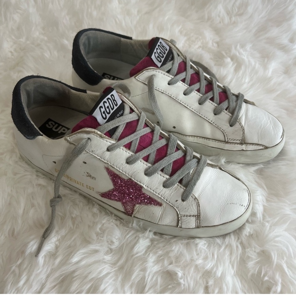 Golden Goose White and Pink Athletic Shoes size 8
